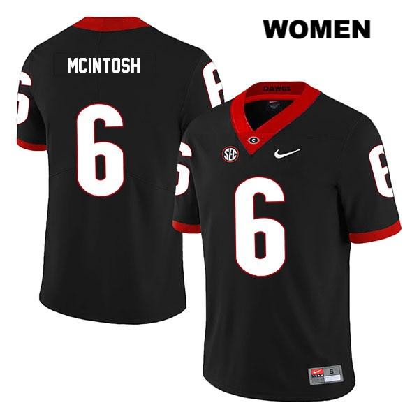 Georgia Bulldogs Women's Kenny McIntosh #6 NCAA Legend Authentic Black Nike Stitched College Football Jersey ZWW1056OR